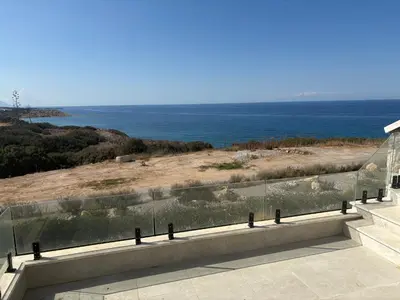 a view of the ocean from the balcony of a house at Poseidon North Ciprus, Tatlisu