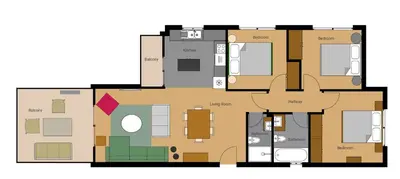 a floor plan of a house at Lena Court - Spacious 3bdr, City Views in Limassol