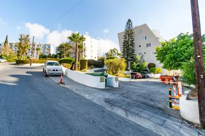 a white van parked on the side of a street at Family Friendly 2-Bed on Limassol Seafront in Limassol