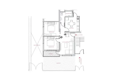 a floor plan of a house at Flat Koskluciftlik in Nicosia