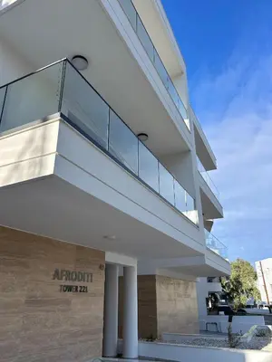 an external view of a building with a balcony at AFRODITI Living in Nicosia