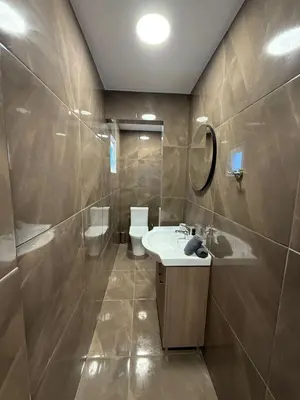 a bathroom with a sink and a toilet at Limassol center Soul in Limassol