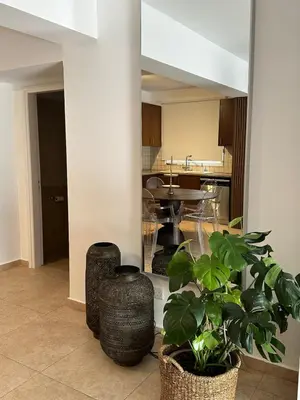 a living room with a plant and a sink at CityLink-3Bedrooms Appartment CityCenter in Limassol