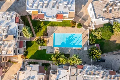 an overhead view of a villa with a swimming pool at Trinidad, 1 - A in Paralimni