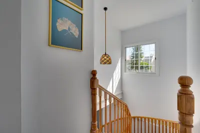 a staircase in a home with white walls at Oceanic Pearl Villa Deluxe - 200m from beach in Voroklini