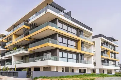 an image of an apartment building with balconies at Aoki 3-Bedroom Luxury Apartment in Limassol
