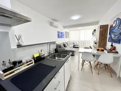 a kitchen with a sink and a counter top at STAY Blue House in Larnaka