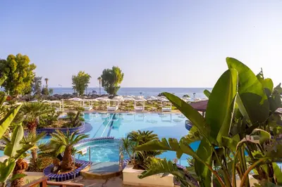 a view of the pool at the resort at Capo Bay Hotel in Protaras