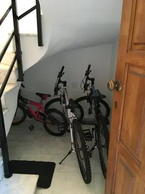 a group of bikes parked in a room at Despoina Town House in Limassol