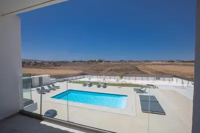 a view of a swimming pool from a building at Villa Marylou in Protaras