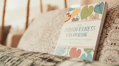 a book sitting on top of a couch at Aelia Wellness Retreat in Nicosia