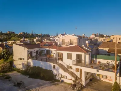 arial view of a city with houses at Samareitidos Light Cottage in Anaphotia