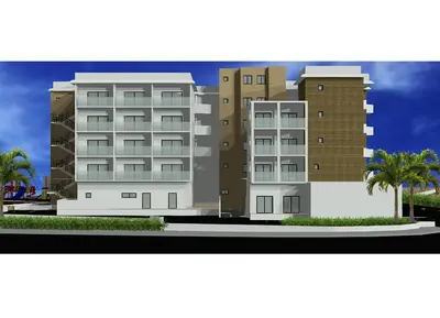 a rendering of a building with two condos at Livas Hotel Apartments in Protaras