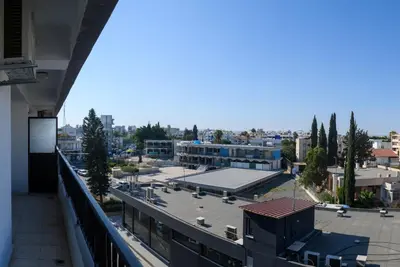 a view of a city from a building at Ollies 3 Bedroom Apartment in Larnaka