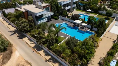 an aerial view of a house with a swimming pool at Vivo Mare 3 Bedroom Villas in Ayia Napa