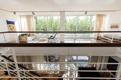 a view from the top floor of a room with a balcony at Art by PraXis in Governors Beach