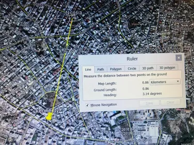 a screenshot of a google map with a ticket at Glabur Stays - The Cozy 2 BDR - Nicosia City, Free Parking & Wifi, Welcomes You!!! in Nicosia