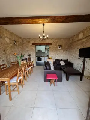 a living room with a couch and a table at Haven in Limassol