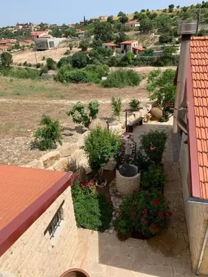 an aerial view of a garden on a building at Lofou Traditional House in Lofou