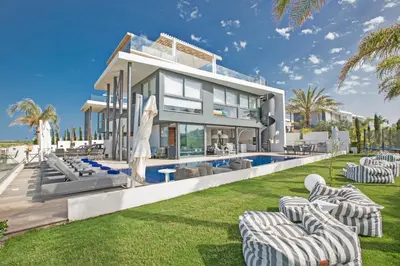 a rendering of a house with a pool and lawn at Villa Chana in Protaras