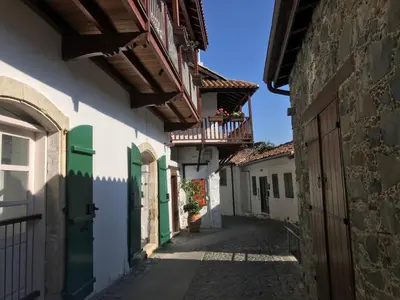 an alley in an old town with buildings at Giannoullas Luxury2Bedroom House in Kalopanagiotis in Kalopanayiotis