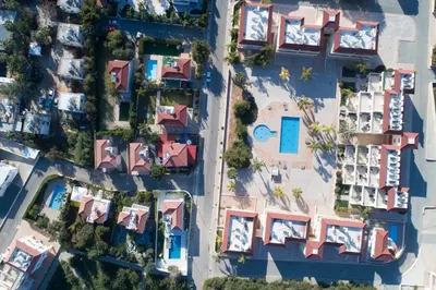 an overhead view of a group of houses at Nissi Martha Apartment in Ayia Napa