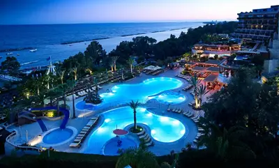 an overhead view of a swimming pool at a resort at Four Seasons Hotel in Limassol