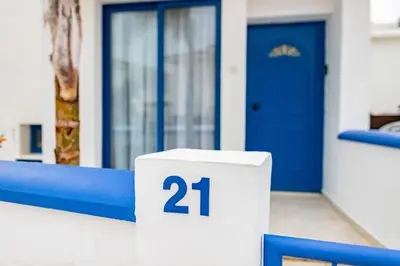 a block with the number sitting in front of a door at Protaras Villa Nicol 21 in Paralimni