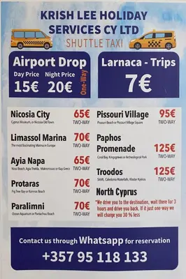 a flyer for a car show with a taxi at City Comfortable Apartment in Larnaka