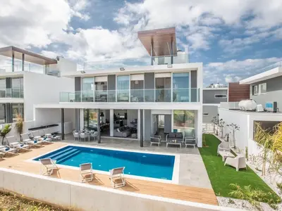 an image of a house with a swimming pool at Villa Olive Platinum, New And Luxury 4Bdr Protaras Villa With Private Pool in Protaras