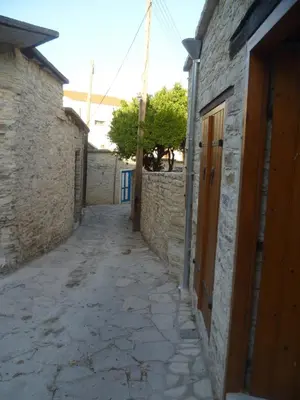 an alley way in an old stone building at Blue Oak House in Kato Drys