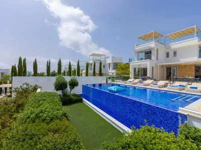 a swimming pool in the backyard of a villa at Milos lifestyle villas H27 in Protaras