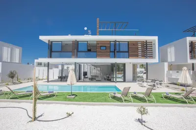 a rendering of a house with a swimming pool at Elite Pearl Villas in Protaras