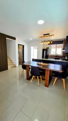 a large dining room with a ping pong table at Sweet Destiny Villa with private pool in Ayia Napa