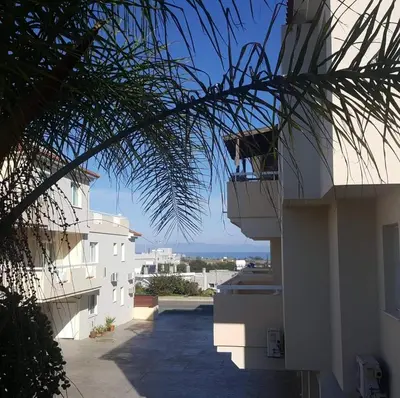 a view of a balcony of a building at Armstrong Apartment in Paralimni