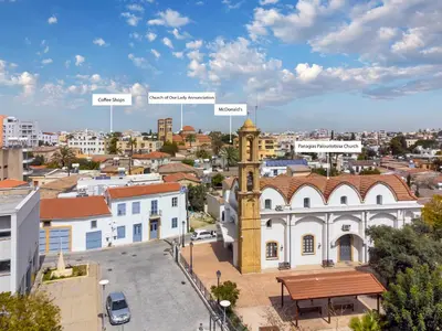 a view of a city with buildings at To Hani - Small Studio in Nicosia