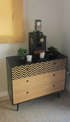 a dresser with potted plants on top of it at GREAT VILLA MARIA in Paralimni