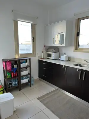 a kitchen with a sink and a microwave at LC Palm Villa in Protaras