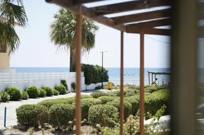 a view of the beach from a house at Lazuli Seafront Beach House Nr18 in Larnaka