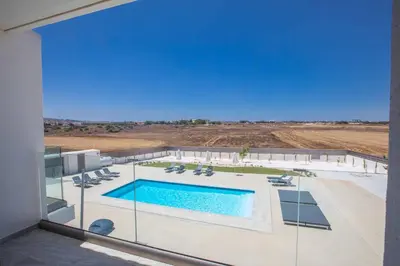 a view of a swimming pool from a house at Villa Demeter GA98 in Paralimni